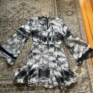 Parker black and white mini dress